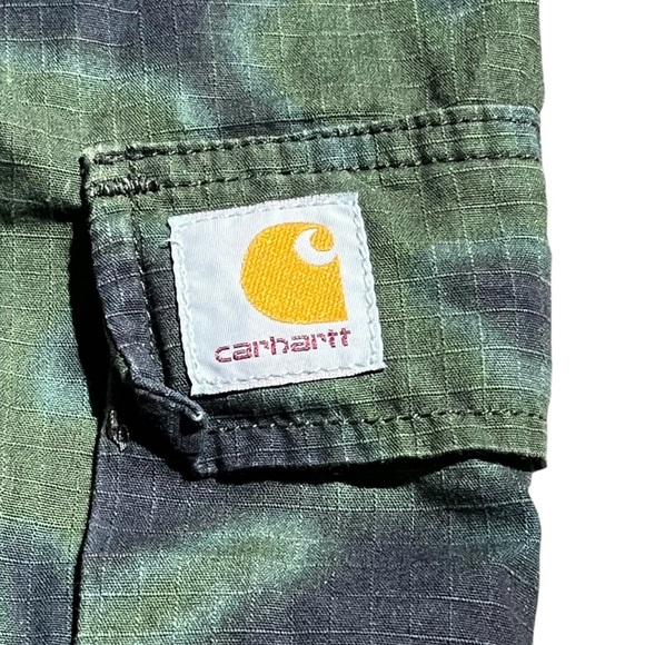 Carhartt WIP Work In Progress Camo Ripstop Cargo Pants Green Black - Picture 4 of 8